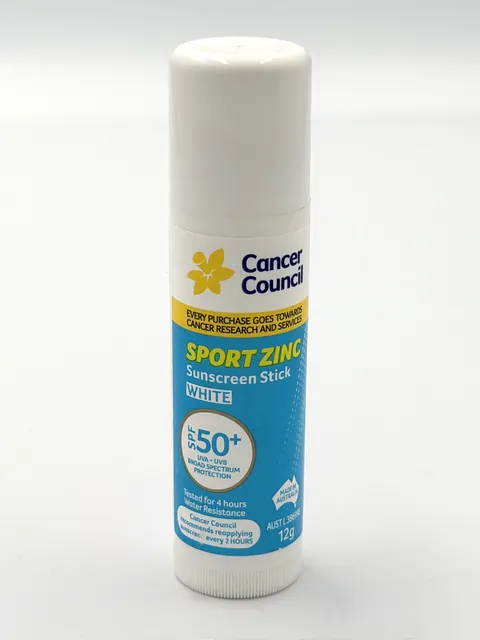 Cancer Council Sport Zinc Sunscreen Stick SPF 50+ White